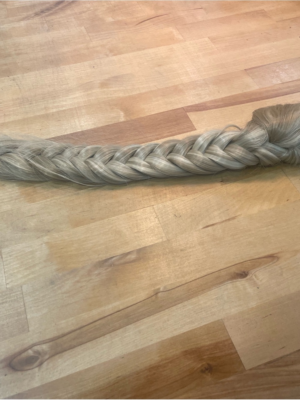 Synthetic Braided Hair Extension - Silver Blonde with claw clip